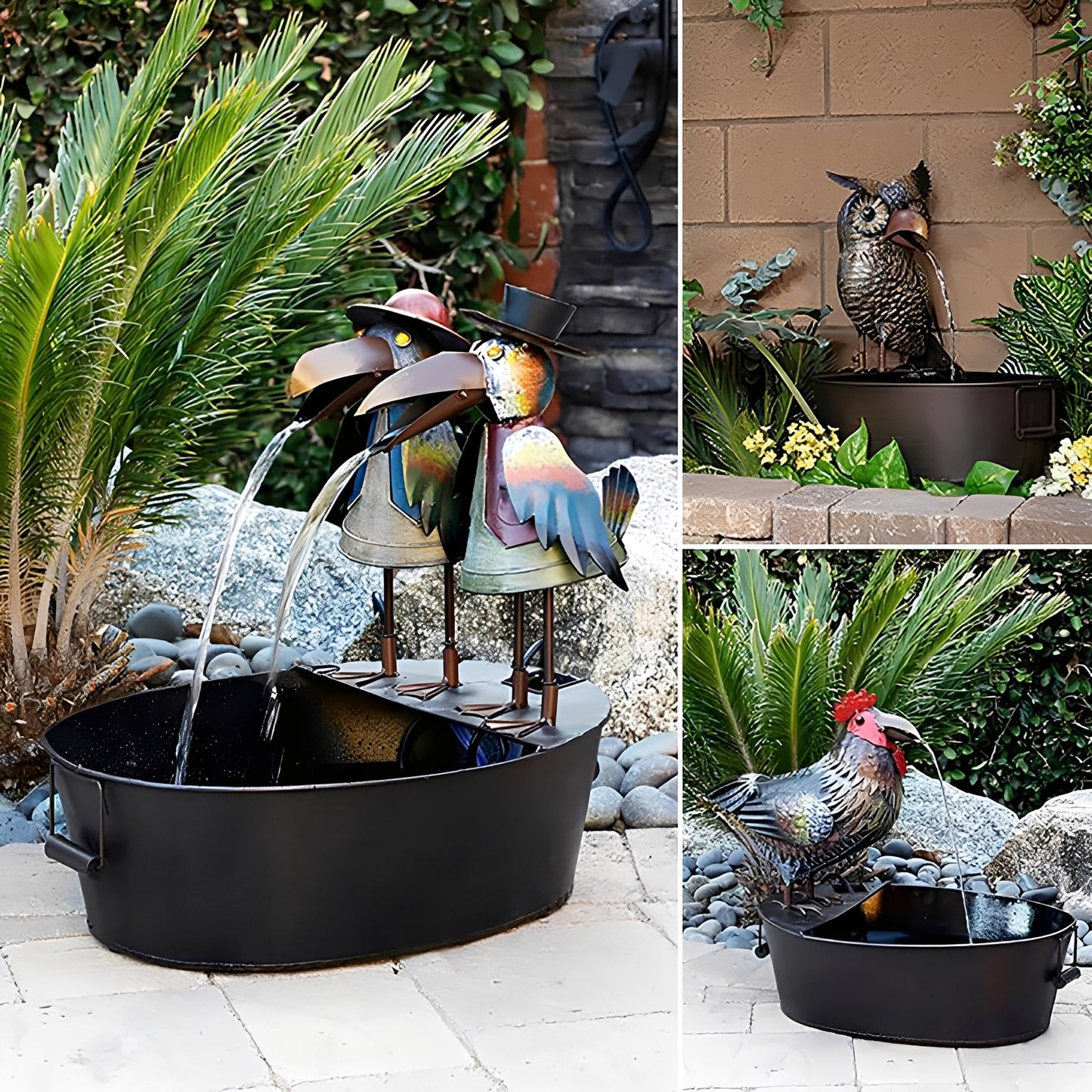 Taviano – Rustikale Gartenbrunnen-Dekoration aus Kunstharz