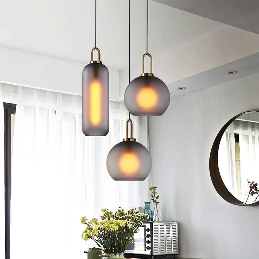 Yoroi – Kugel & Zylinder Glas-Pendelleuchte
