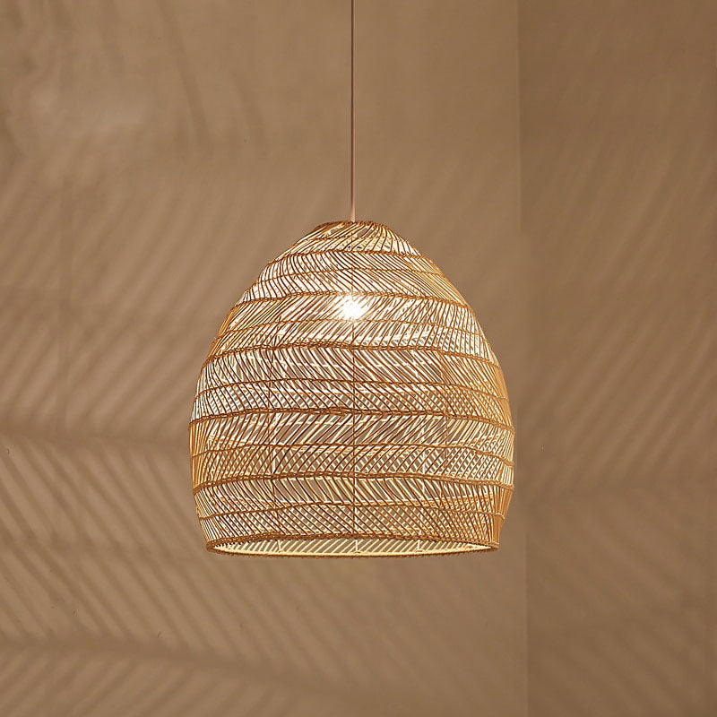 Hinode – Japanische Bambus-Rattan Pendelleuchte