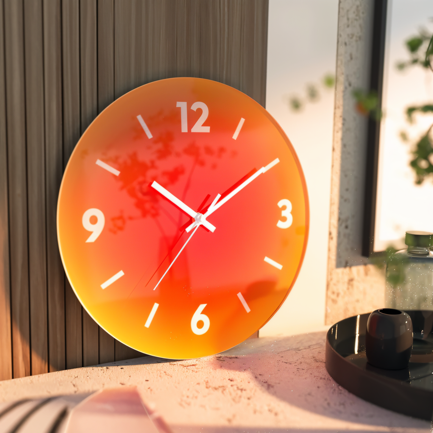 Mireya – Geräuschlose Glas-Wanduhr