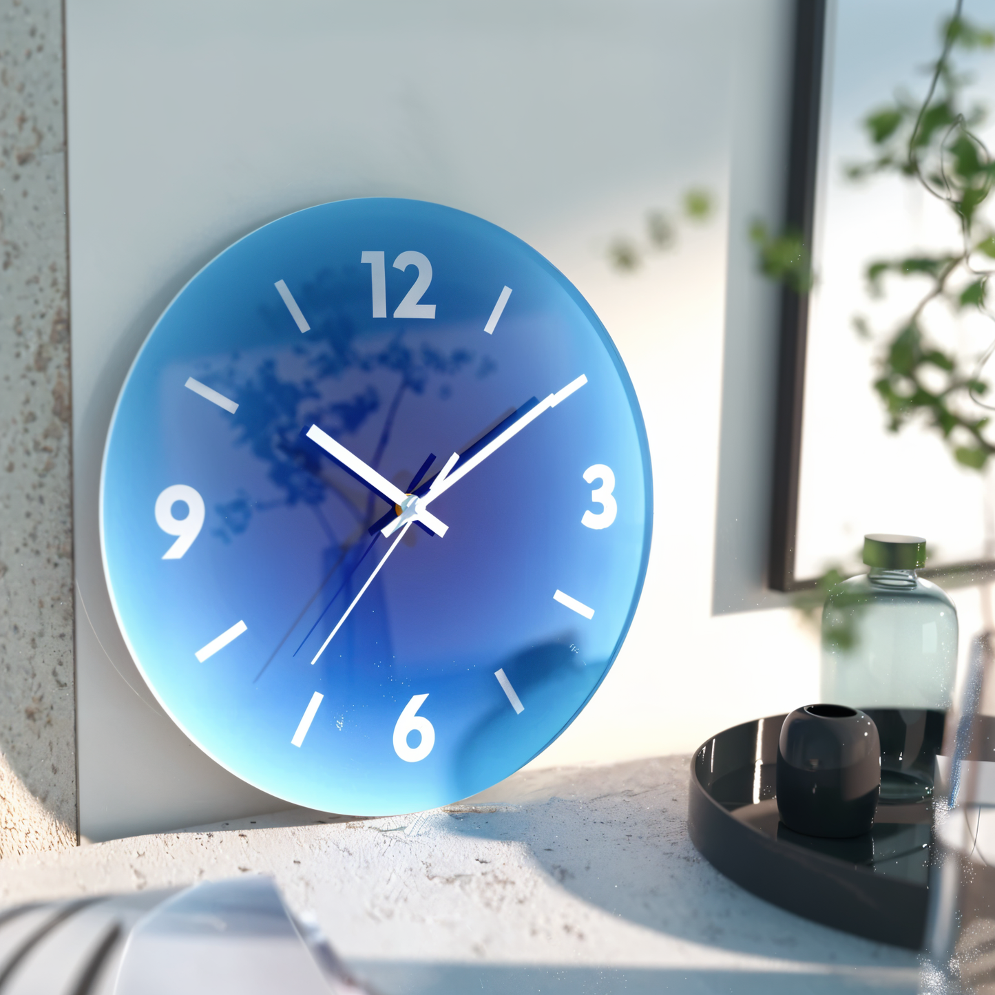 Mireya – Geräuschlose Glas-Wanduhr