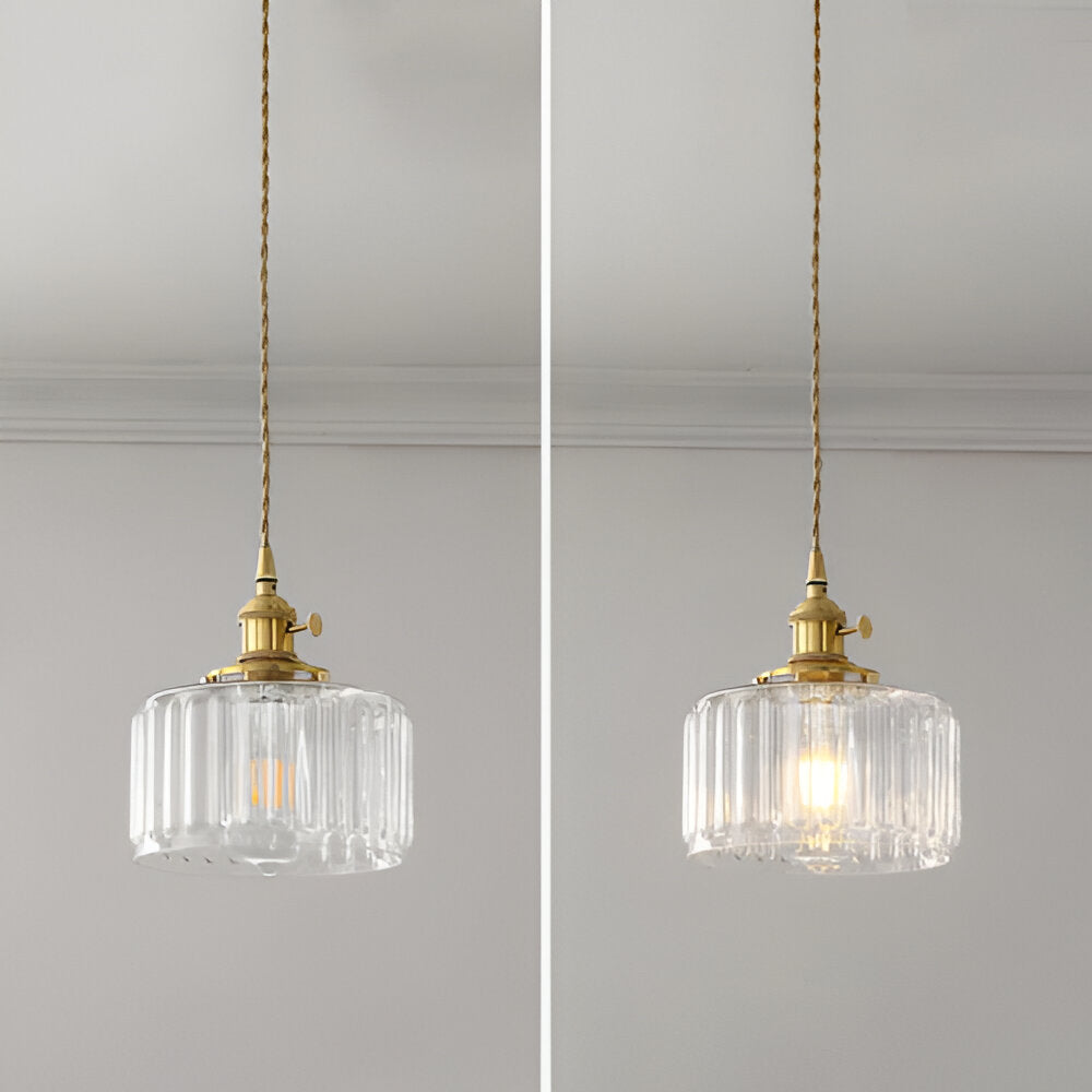GreenTinge Glow – Retro-Pendelleuchte in Smaragdgrün mit Glasdetails
