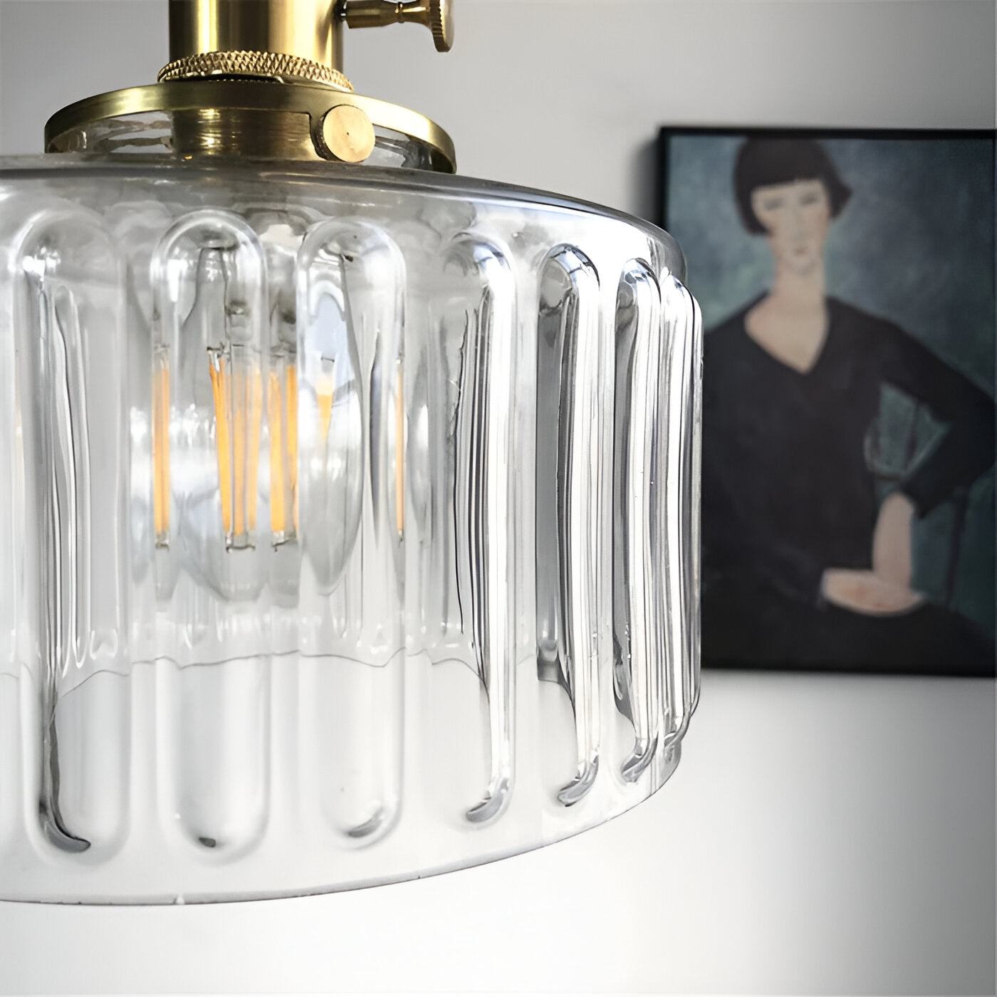 GreenTinge Glow – Retro-Pendelleuchte in Smaragdgrün mit Glasdetails