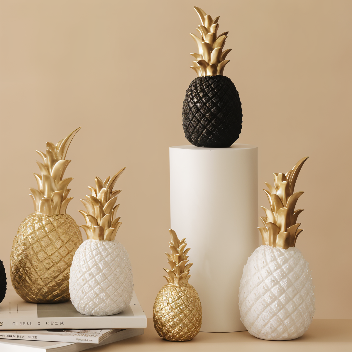 Phineas – Stilvolle Ananas-Dekoration aus Harz für sommerliche Wohnakzente