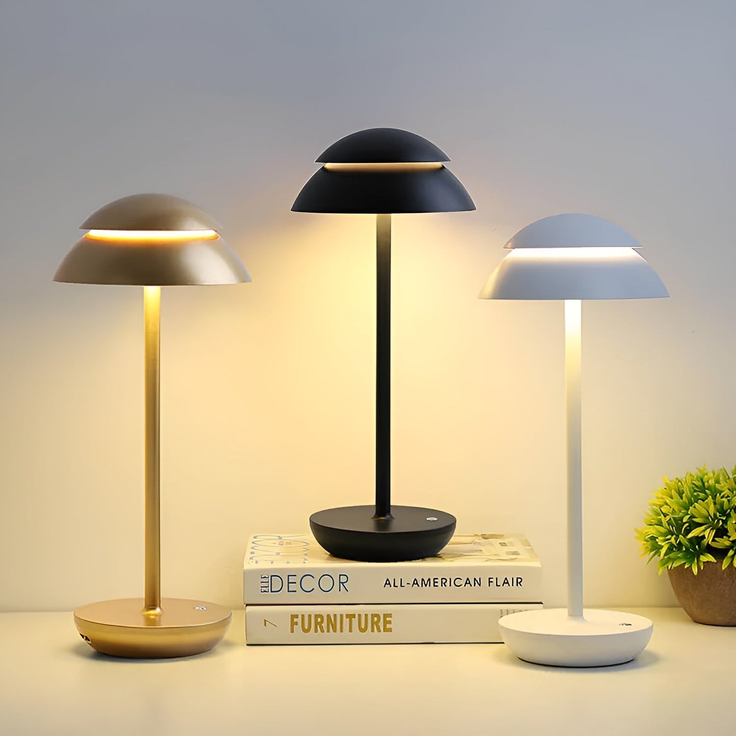 ShadeLite – Kabellose LED-Tischleuchte mit minimalistischem Schirmdesign