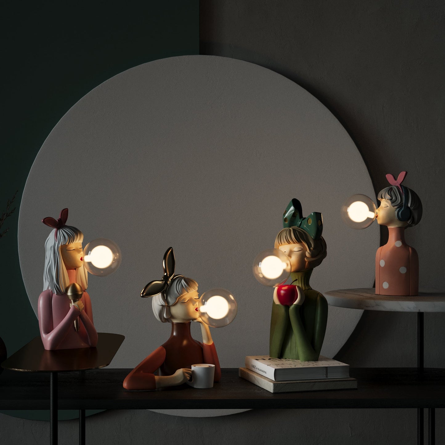 Mavie – Nordische Bubble Girl Tischlampe