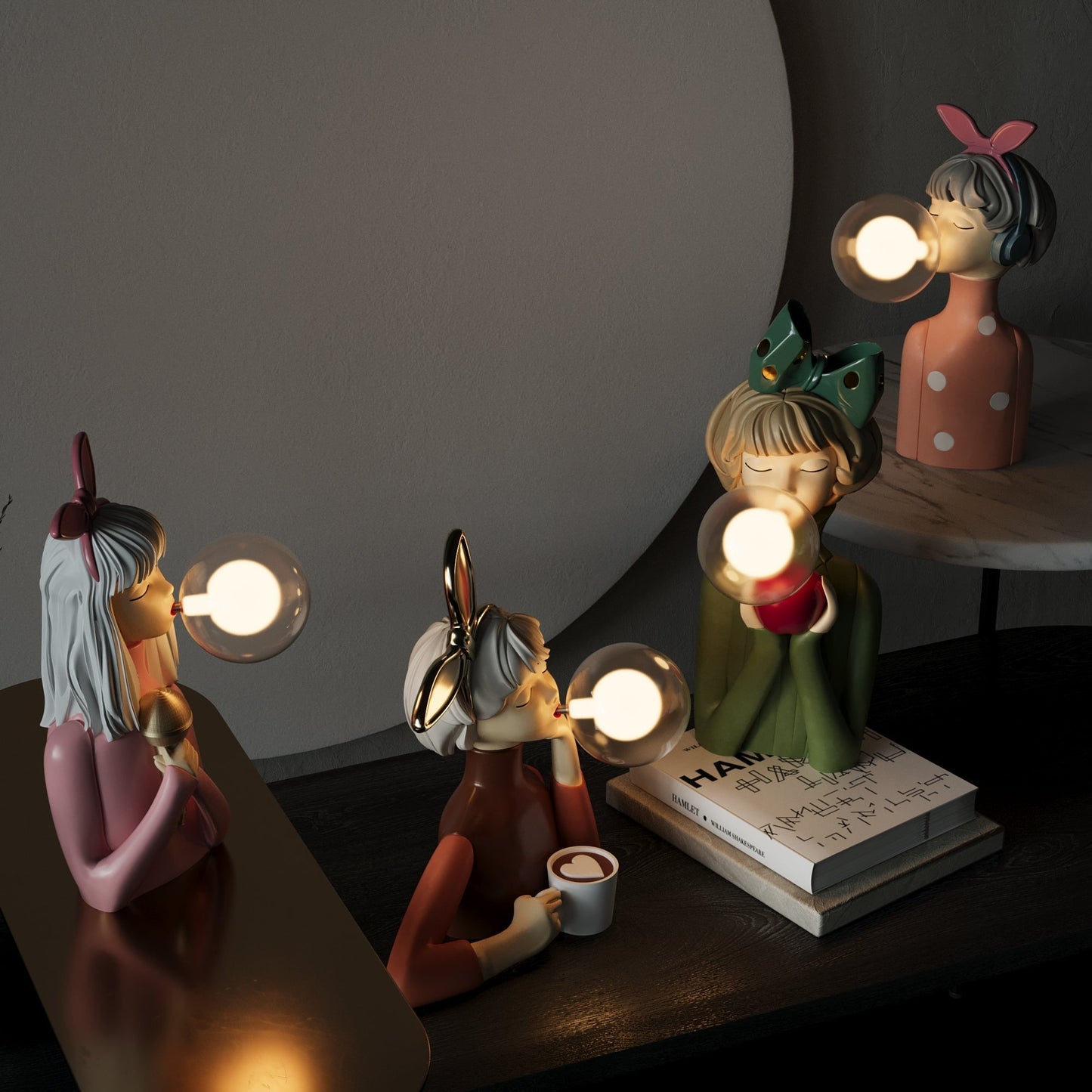 Mavie – Nordische Bubble Girl Tischlampe