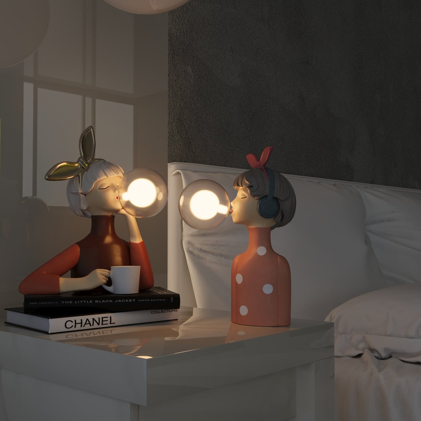 Mavie – Nordische Bubble Girl Tischlampe
