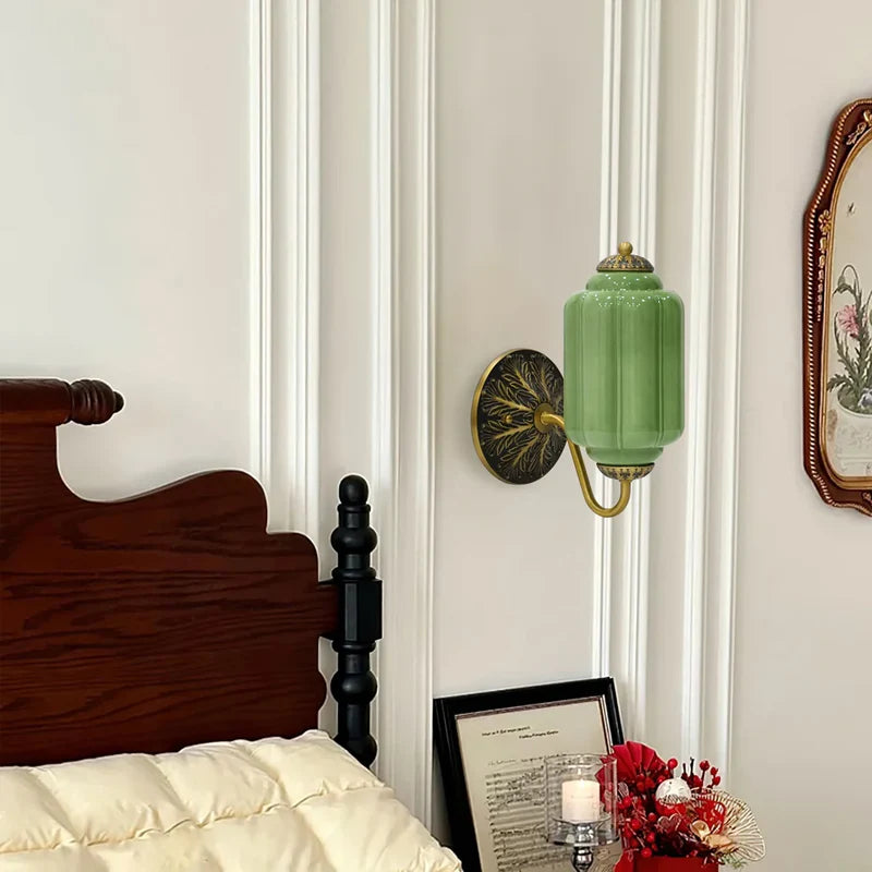 Momoka – Retro Kürbis-Glas-Wandleuchte