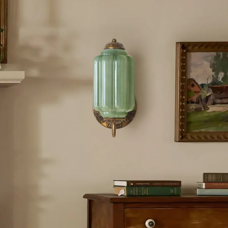 Momoka – Retro Kürbis-Glas-Wandleuchte