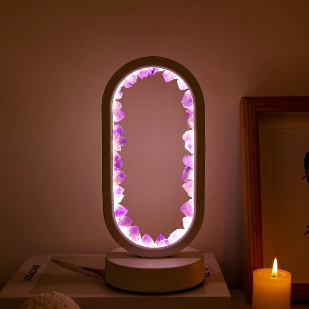 Amelith – Kristall-LED Nachttischlampe