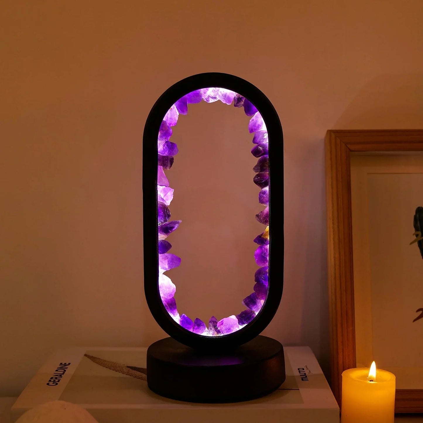 Amelith – Kristall-LED Nachttischlampe