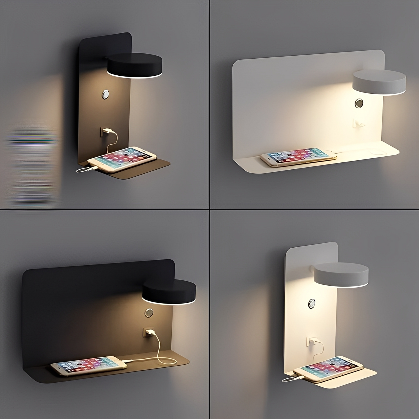 Darren – Nachttischlampe mit USB-Anschluss