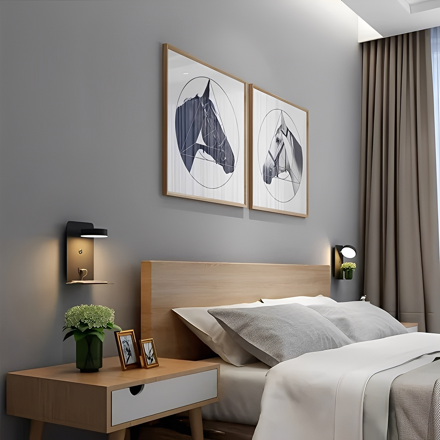 Darren – Nachttischlampe mit USB-Anschluss