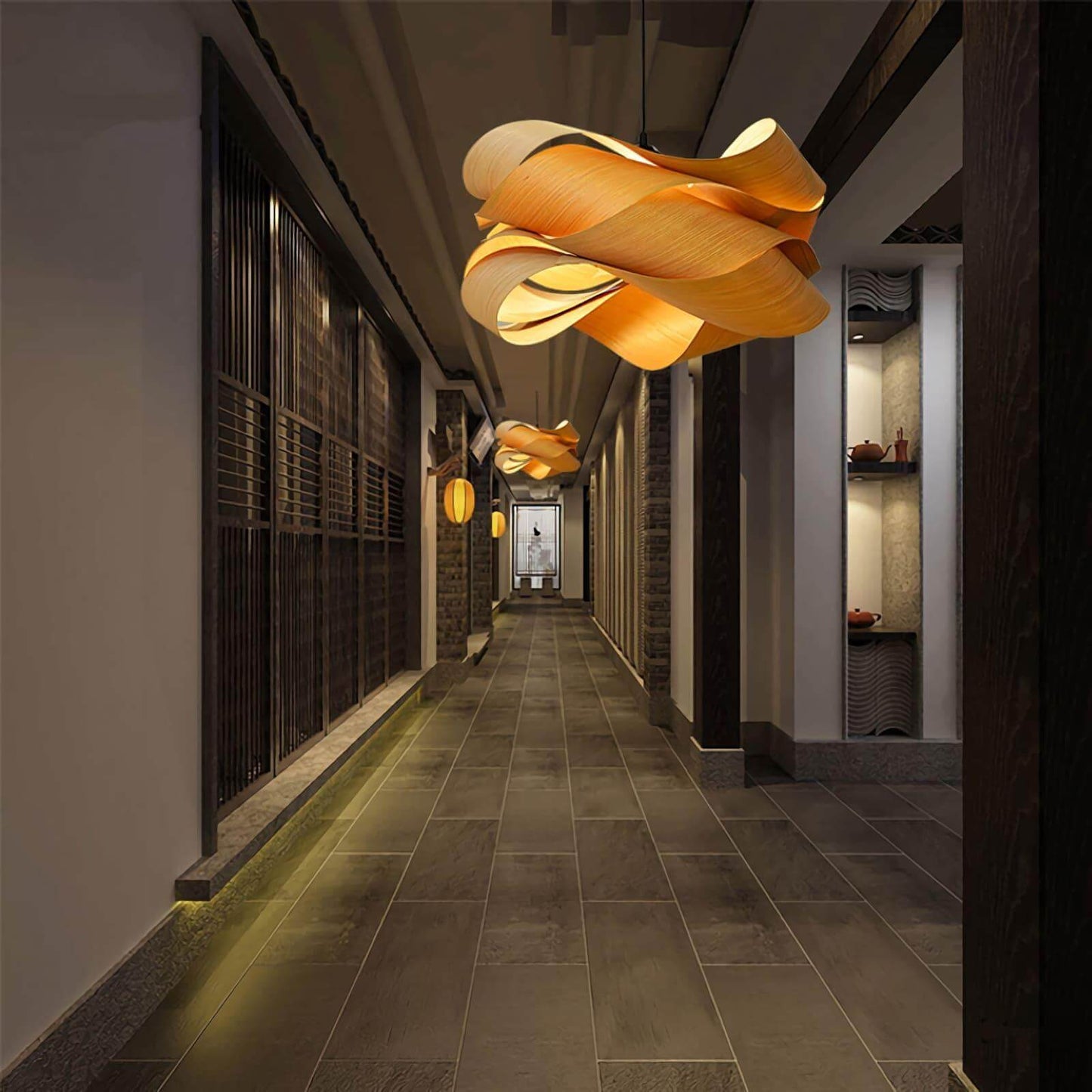 Hinata – Massivholz Pendelleuchte