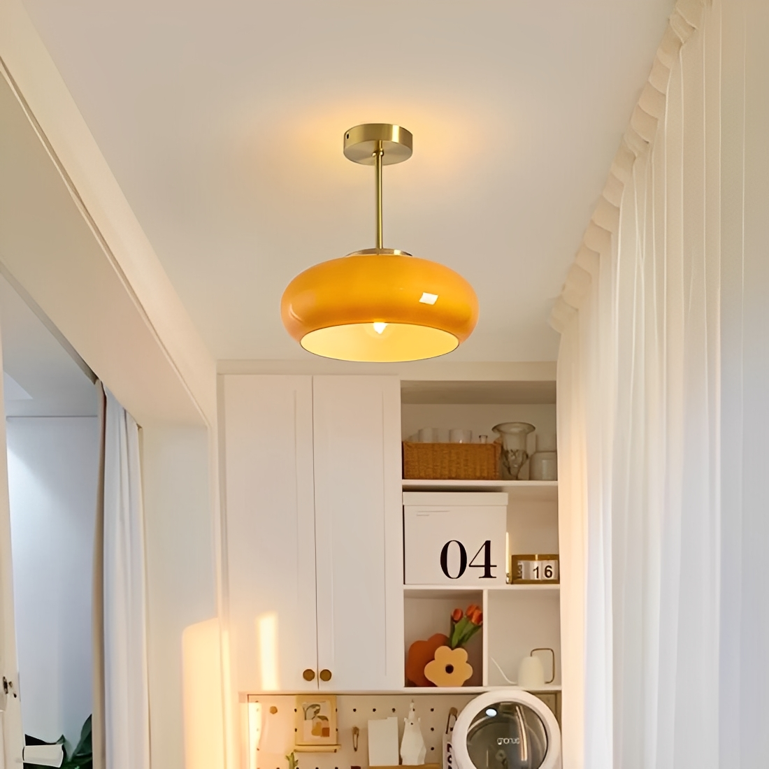 Friedrich – Bauhaus Messing Glas Deckenleuchte