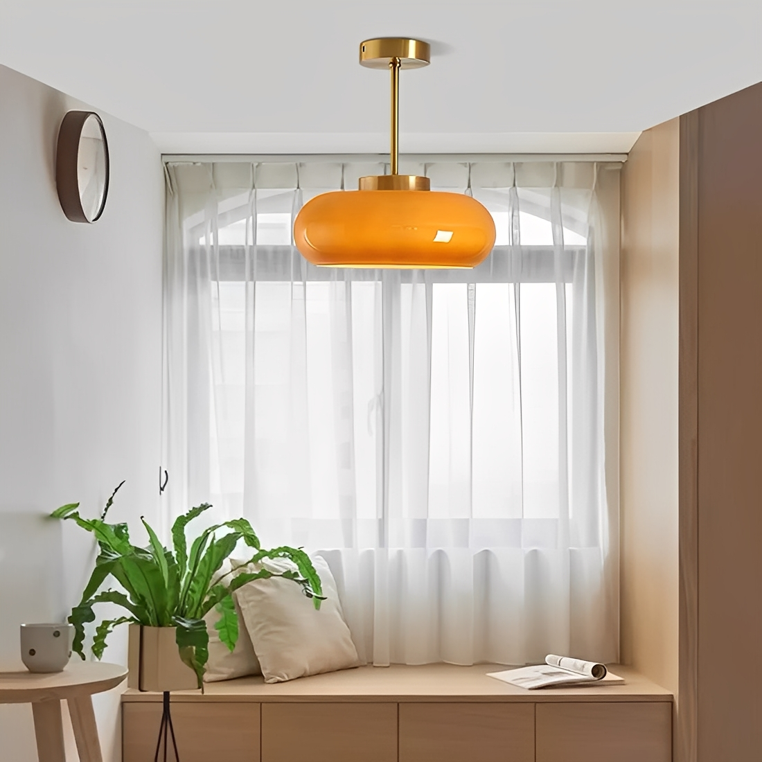 Friedrich – Bauhaus Messing Glas Deckenleuchte