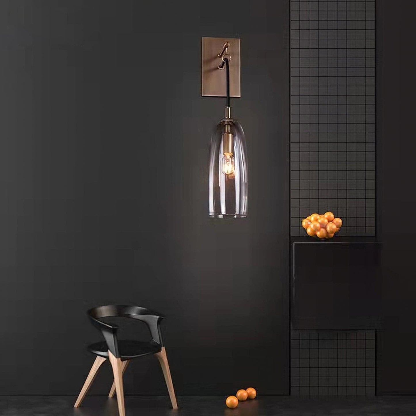 Ray – Wandleuchte aus Kupfer und Glas