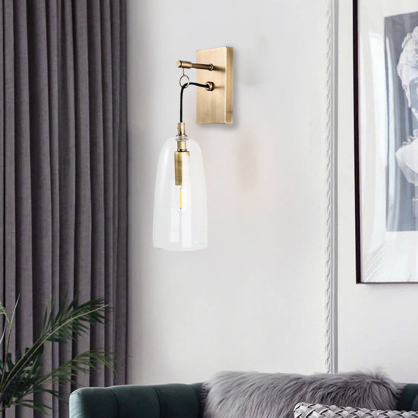 Ray – Wandleuchte aus Kupfer und Glas