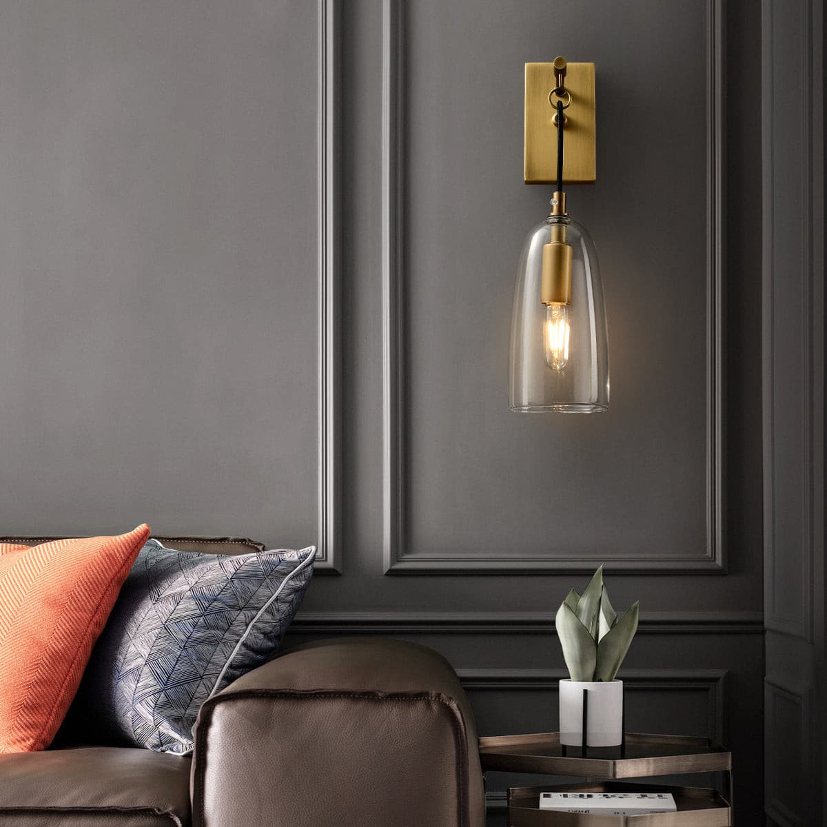 Ray – Wandleuchte aus Kupfer und Glas