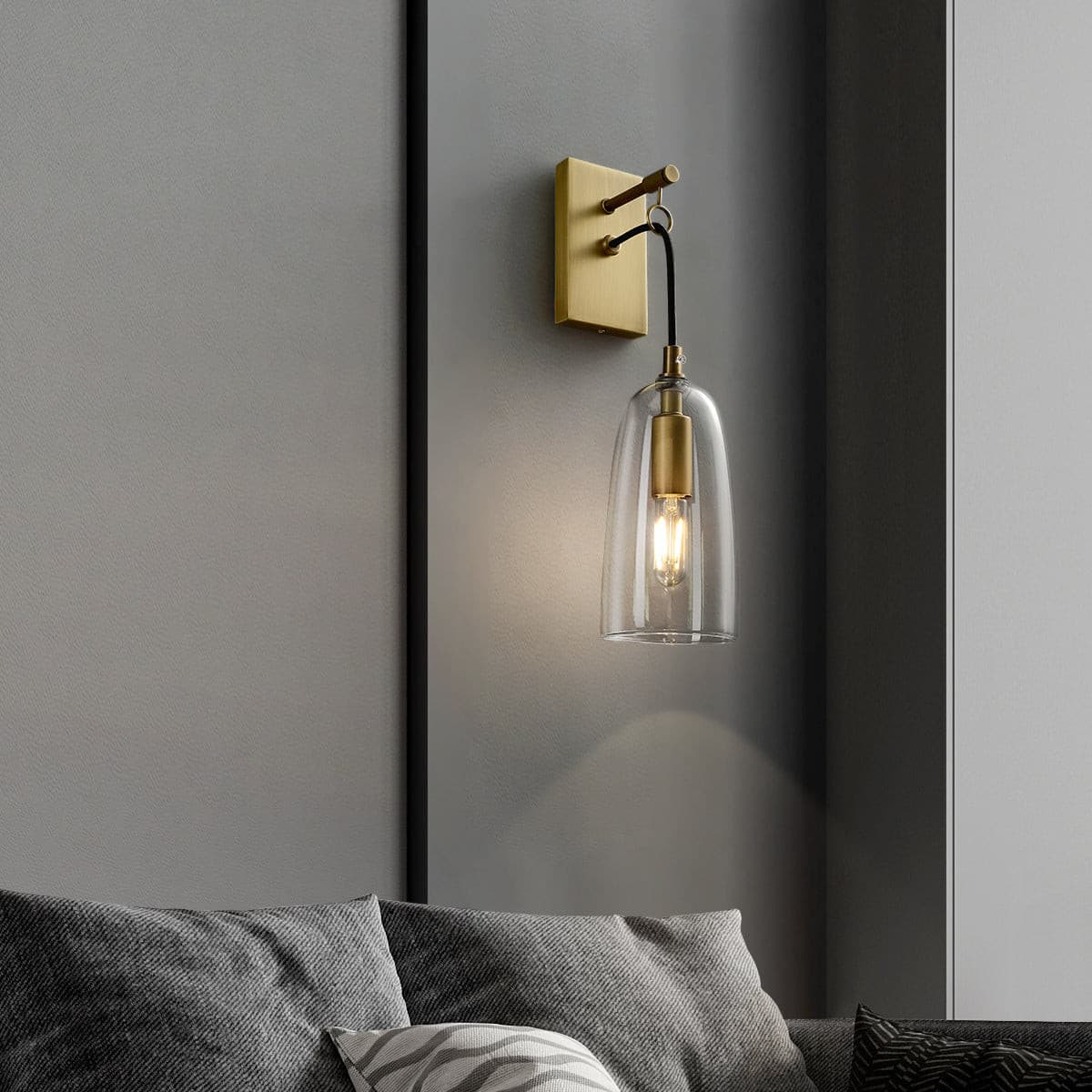 Ray – Wandleuchte aus Kupfer und Glas