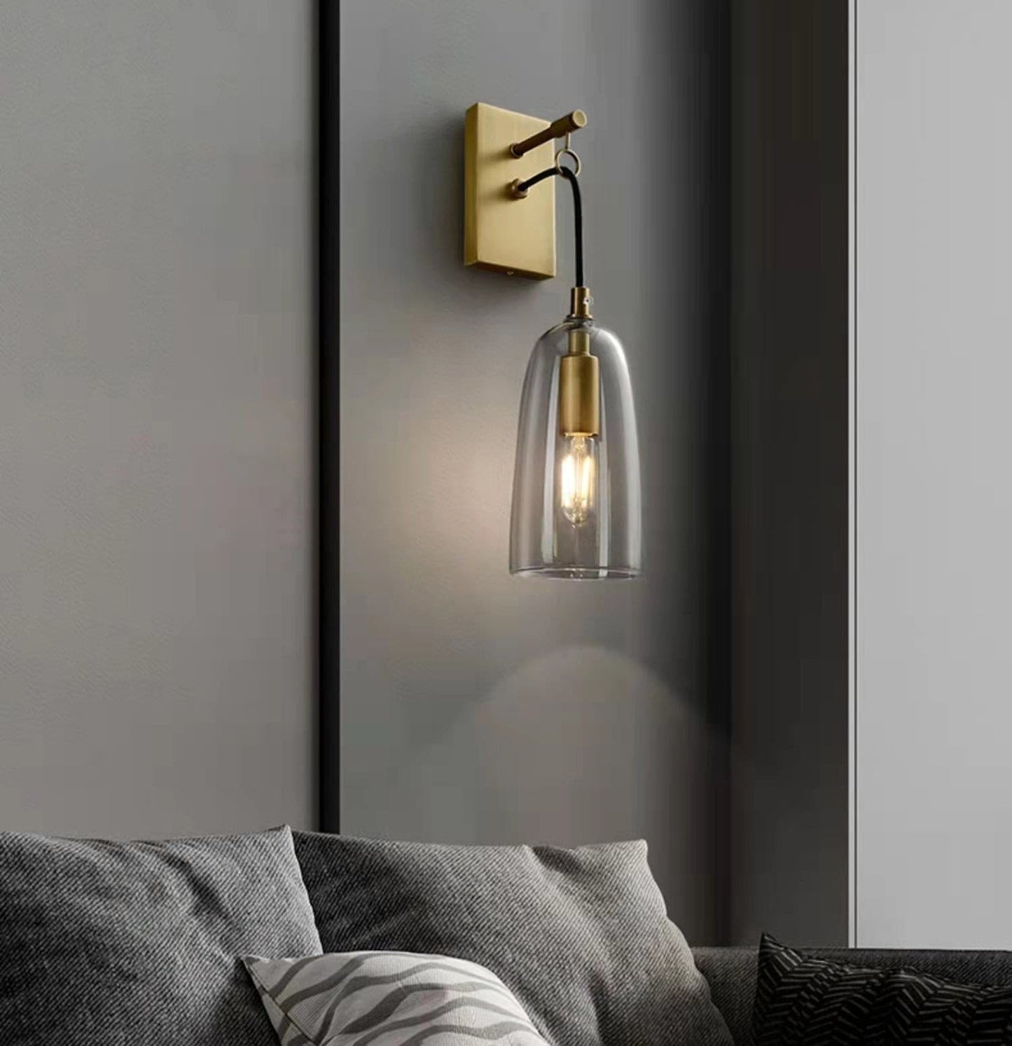 Ray – Wandleuchte aus Kupfer und Glas