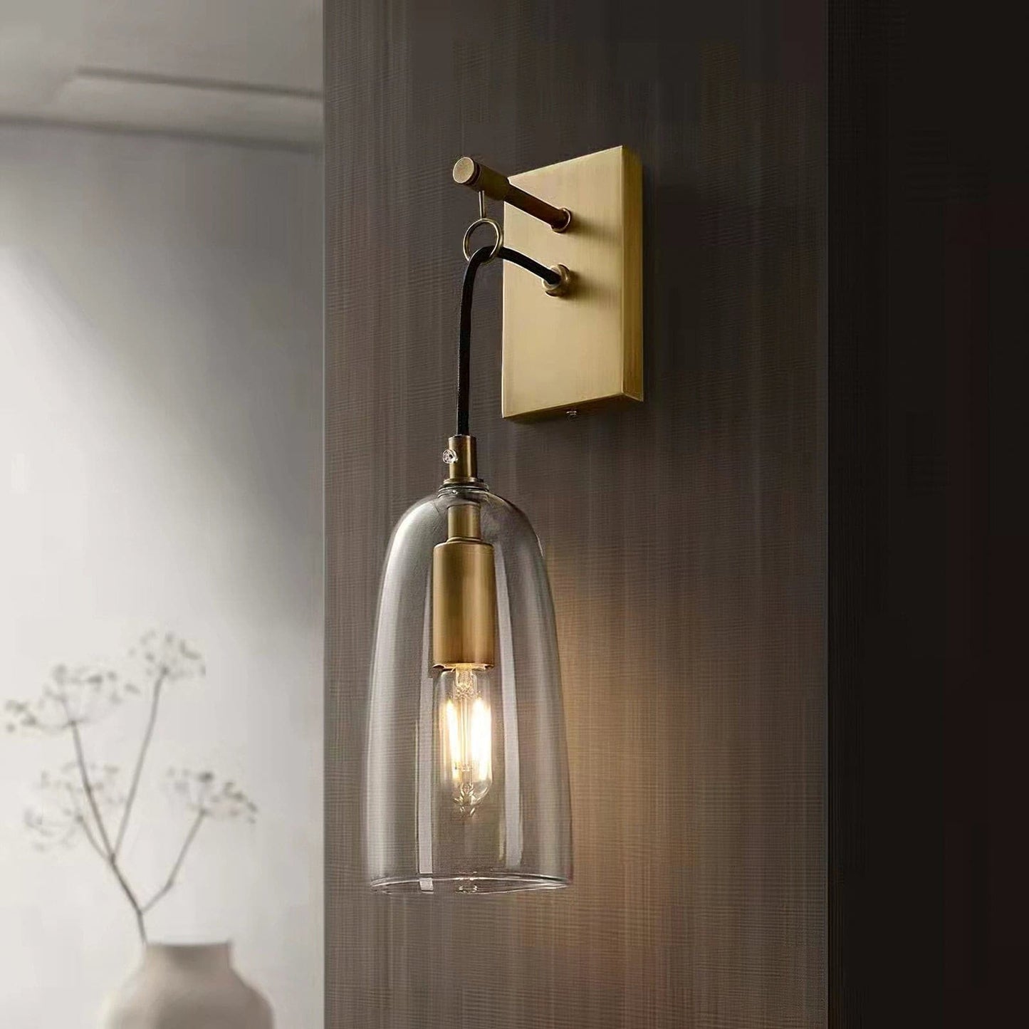 Ray – Wandleuchte aus Kupfer und Glas