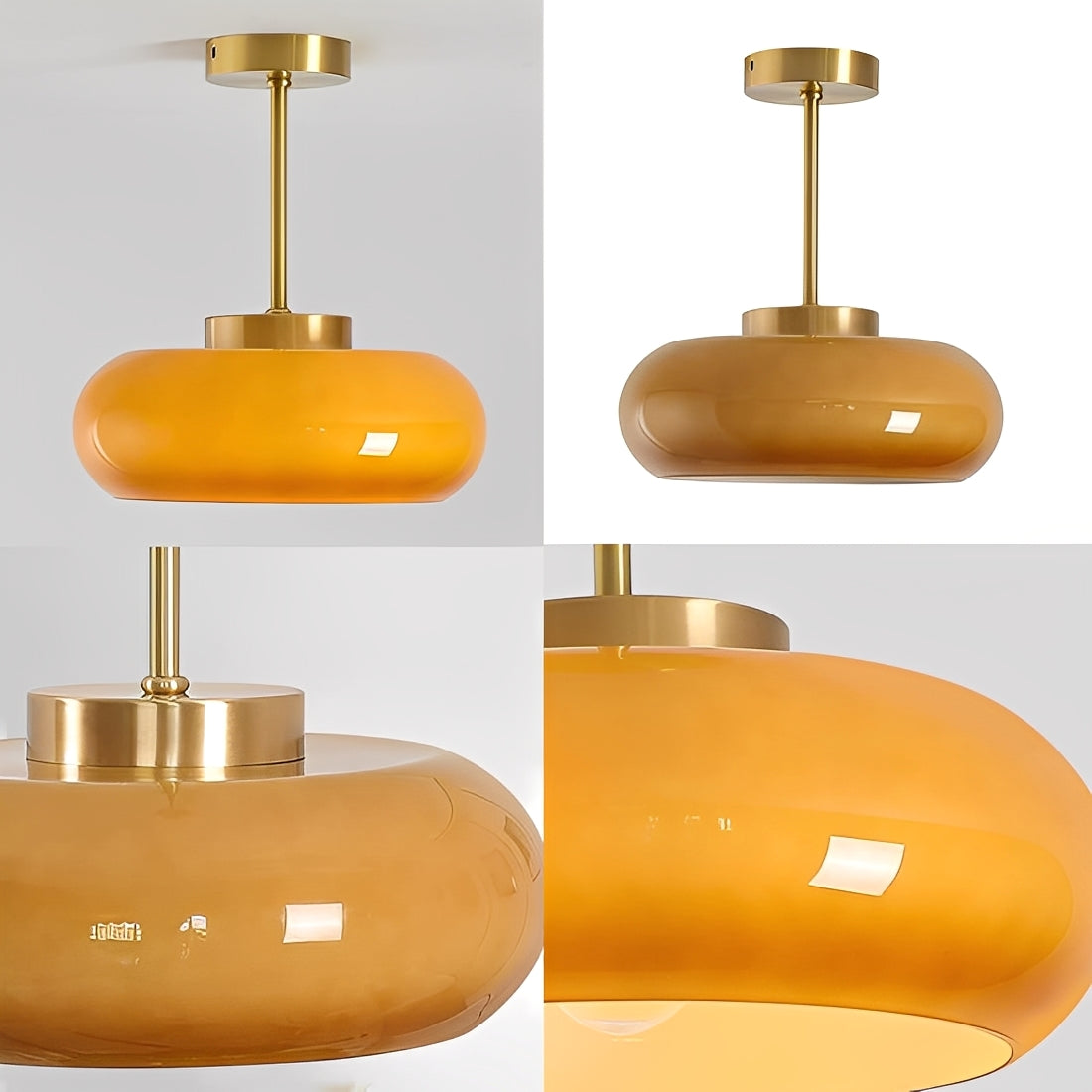 Janna – Vintage Runde Glas-Deckenleuchte