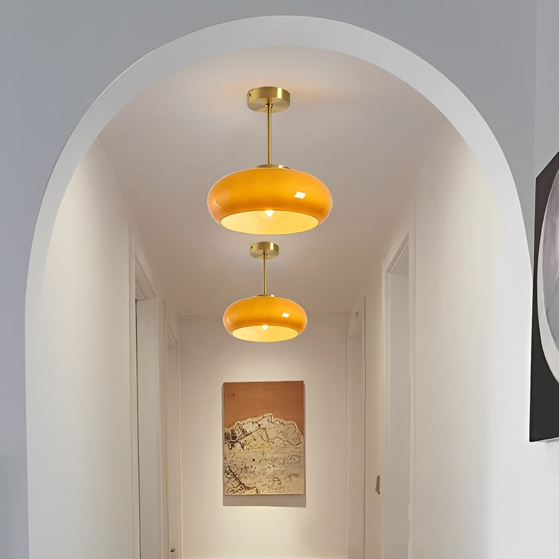 Janna – Vintage Runde Glas-Deckenleuchte