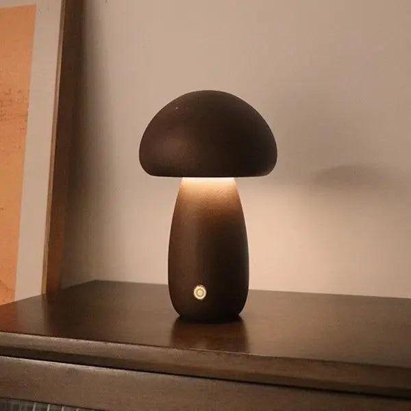 Süßes Pilz-Nachtlicht aus Holz