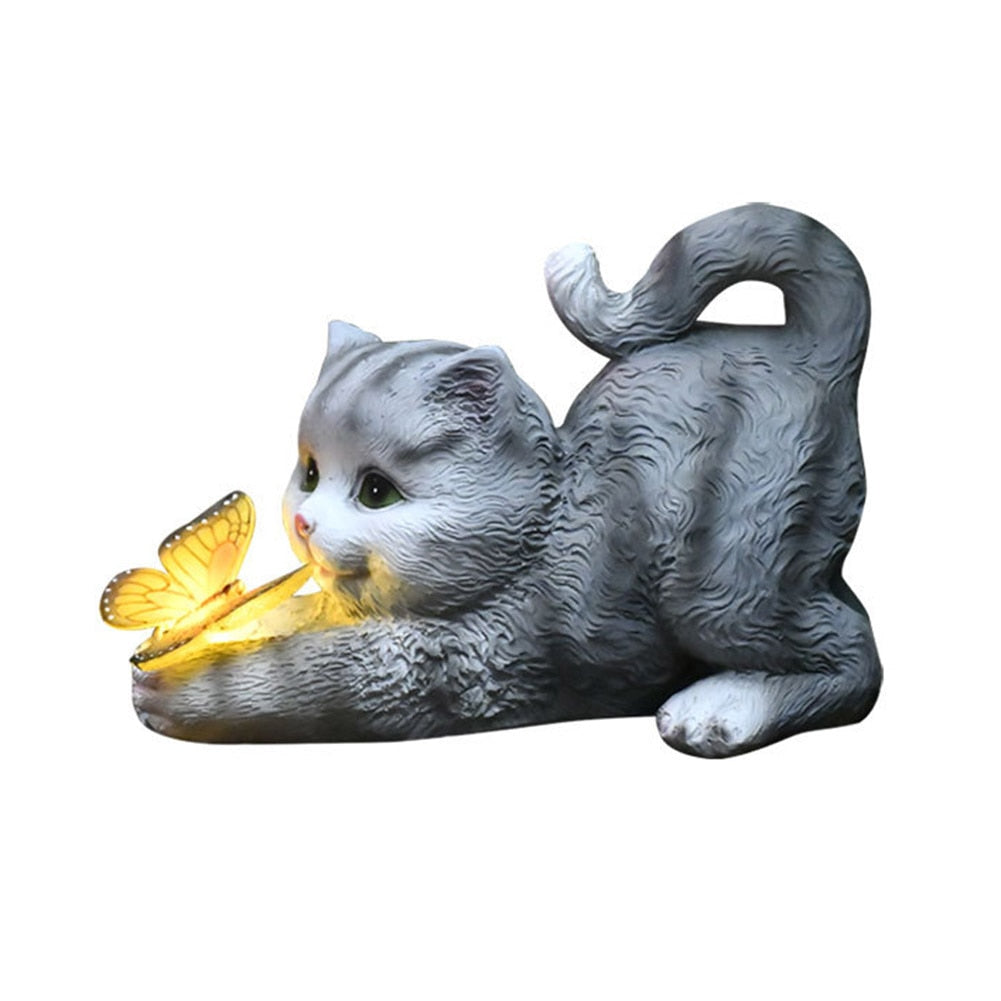 GardenPaws – Solarlampen mit Katzen & Schmetterlings-Design