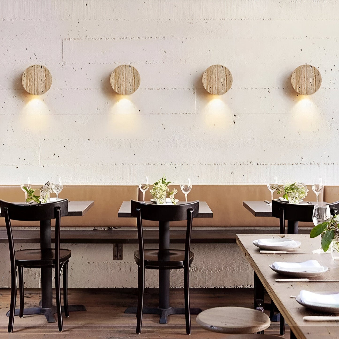 Sanya – Wabi Sabi Travertin-Wandlampe