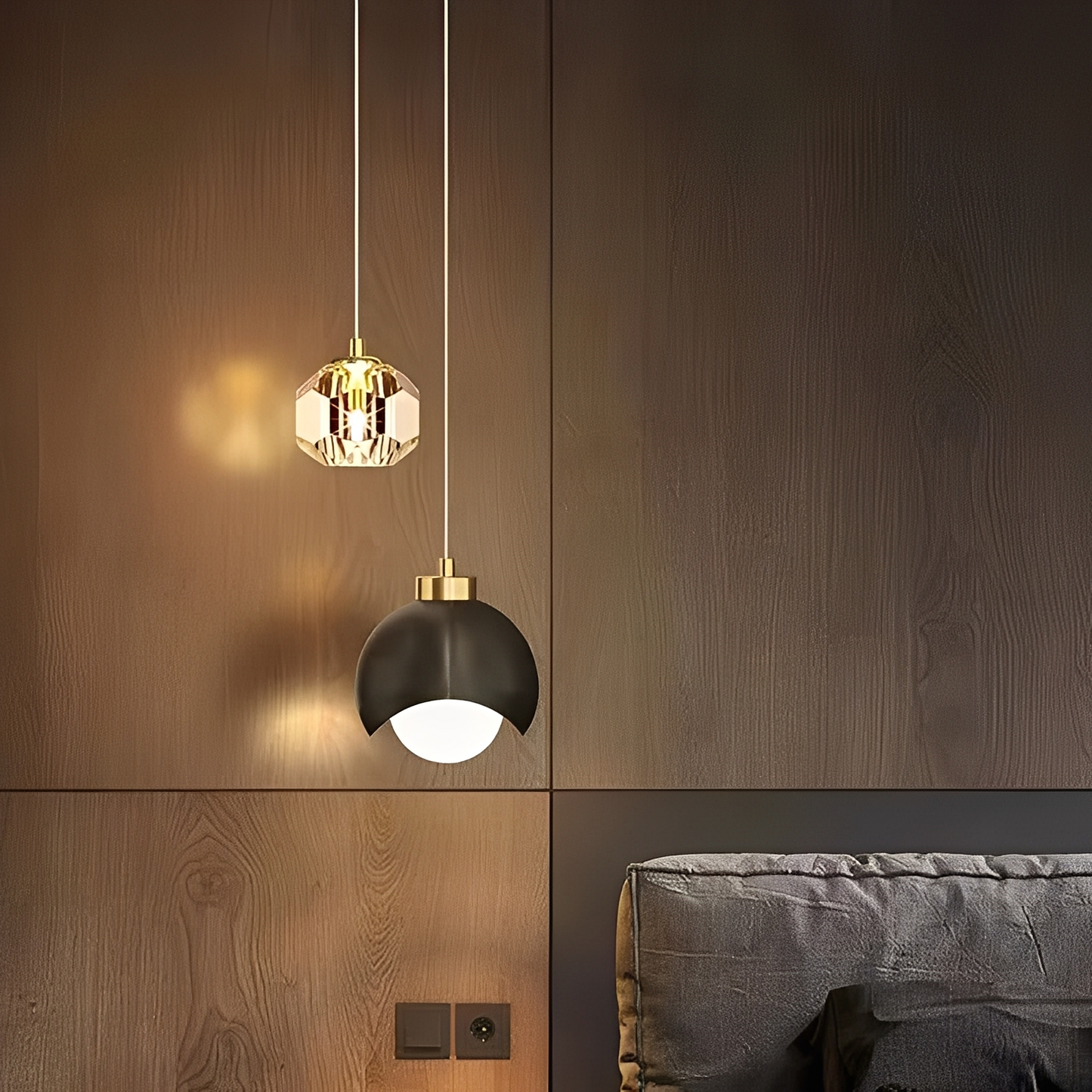 Zaldy – Goldene Lichtluxus Kristall-Pendelleuchte