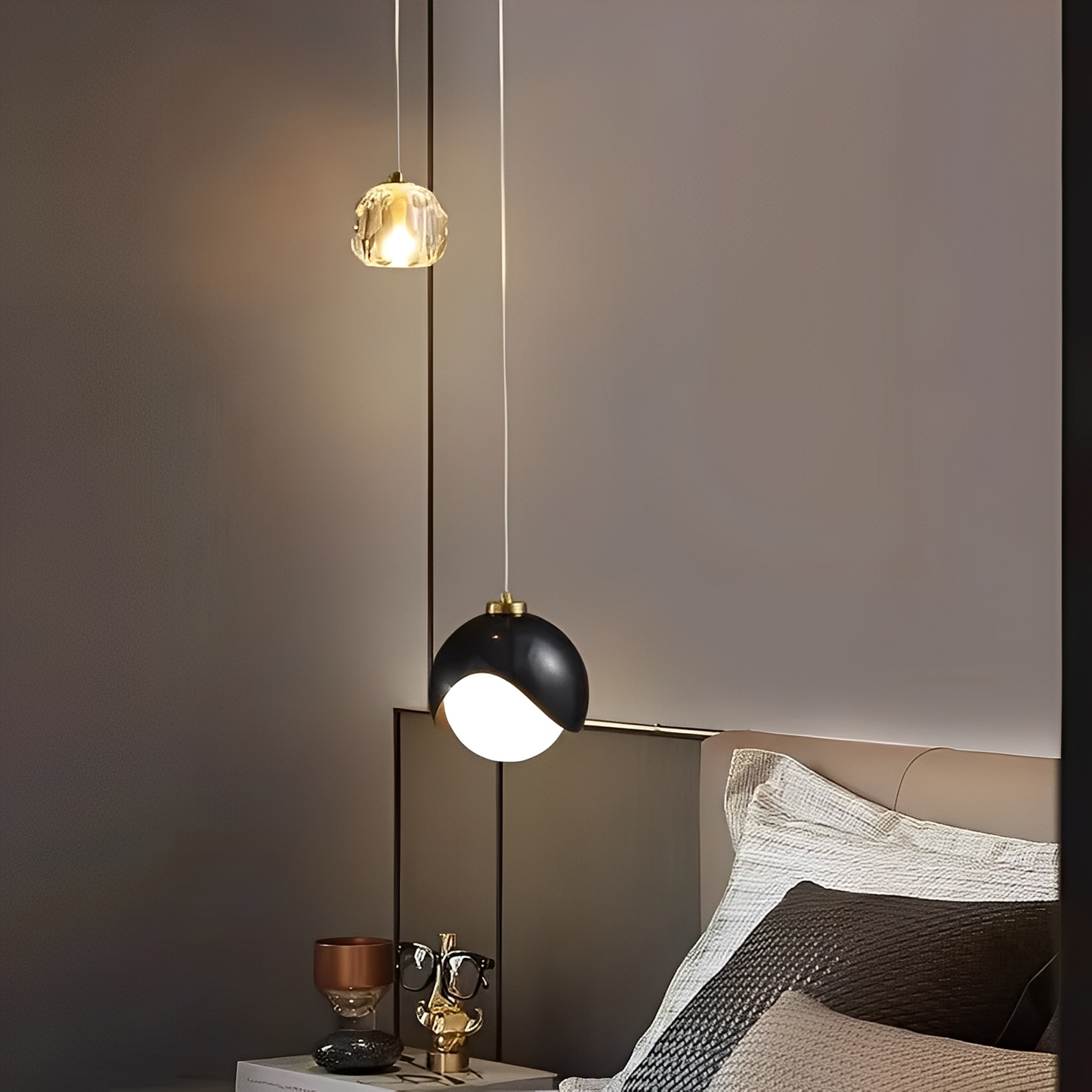 Zaldy – Goldene Lichtluxus Kristall-Pendelleuchte