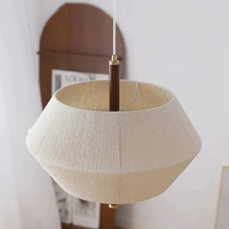 Suki – Retro Holzstoff Schlafzimmer-Pendelleuchte