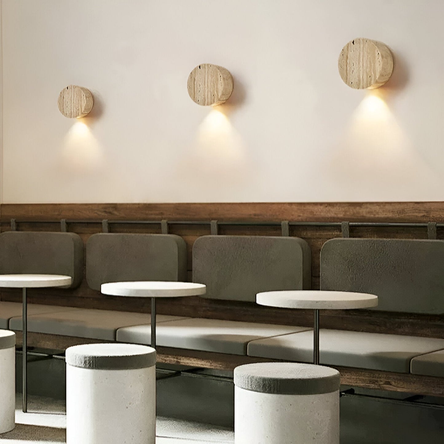 Sanya – Wabi Sabi Travertin-Wandlampe