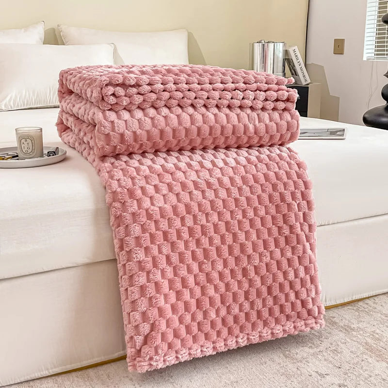 Bianca – Multifunktionale Flanell-Decke in Uni