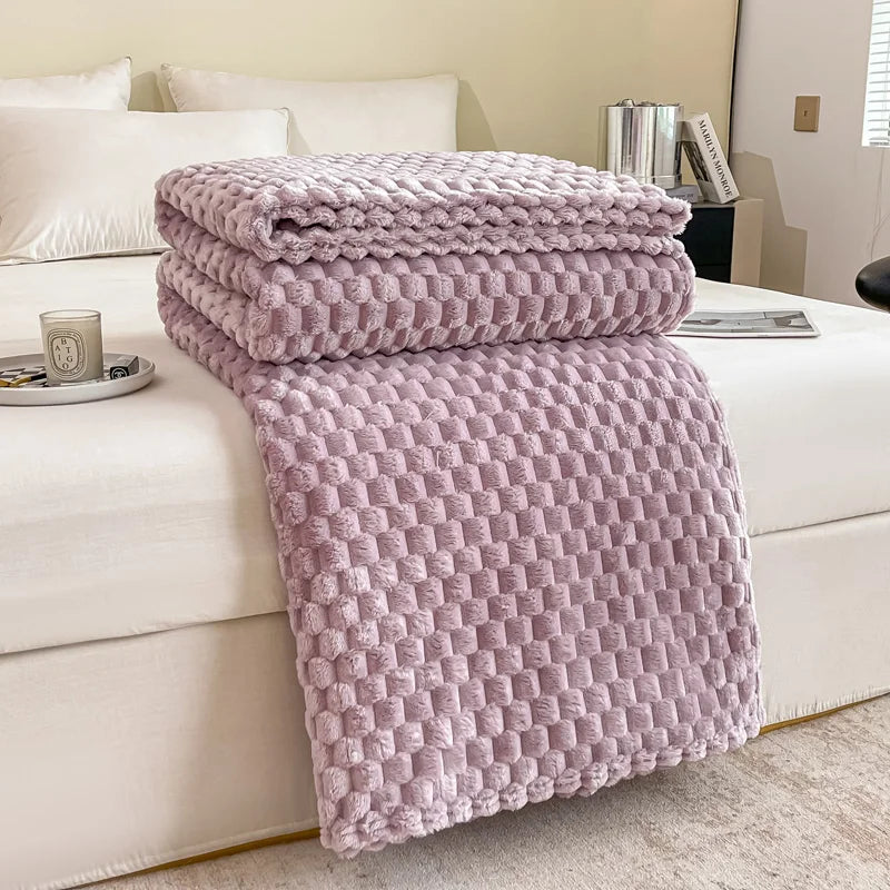 Bianca – Multifunktionale Flanell-Decke in Uni