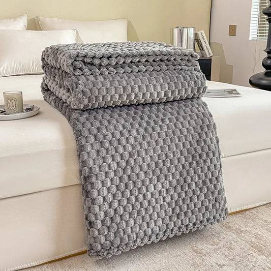 Bianca – Multifunktionale Flanell-Decke in Uni