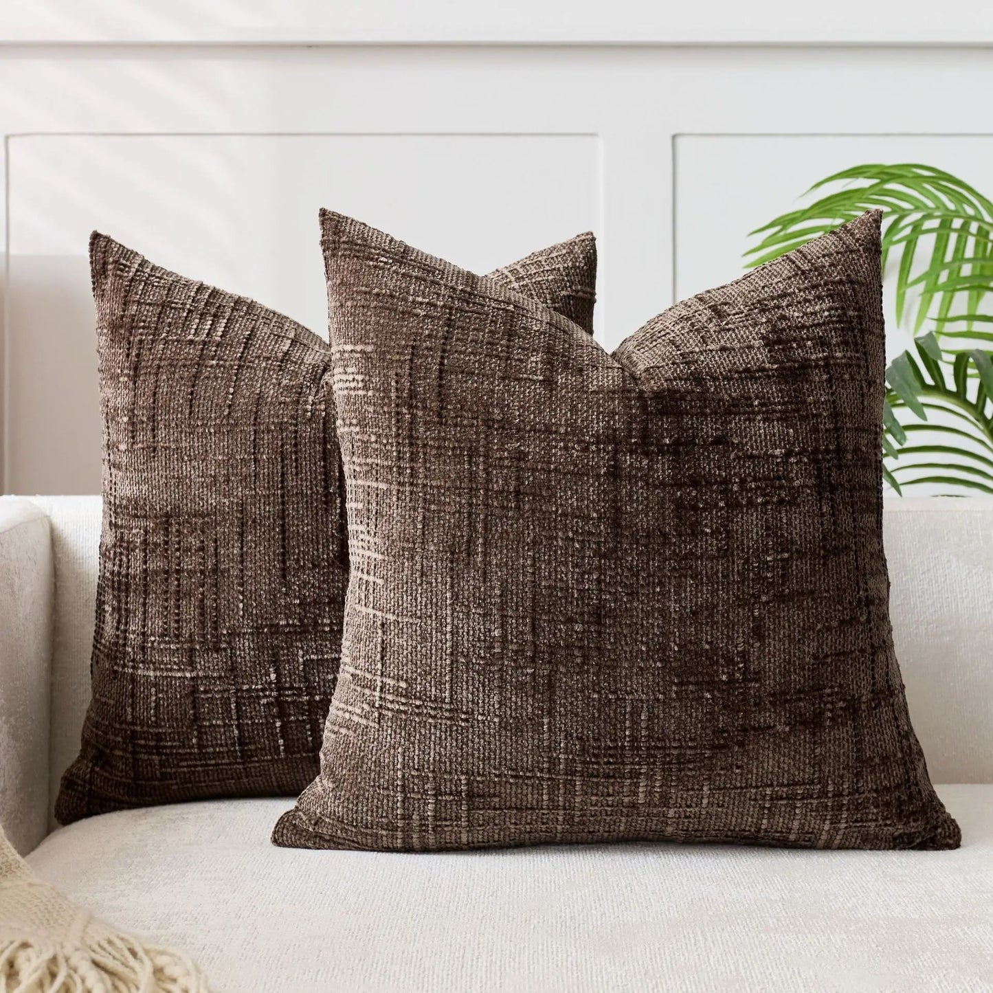 Bamora – Chenille-Kissenbezug mit Bambusstruktur