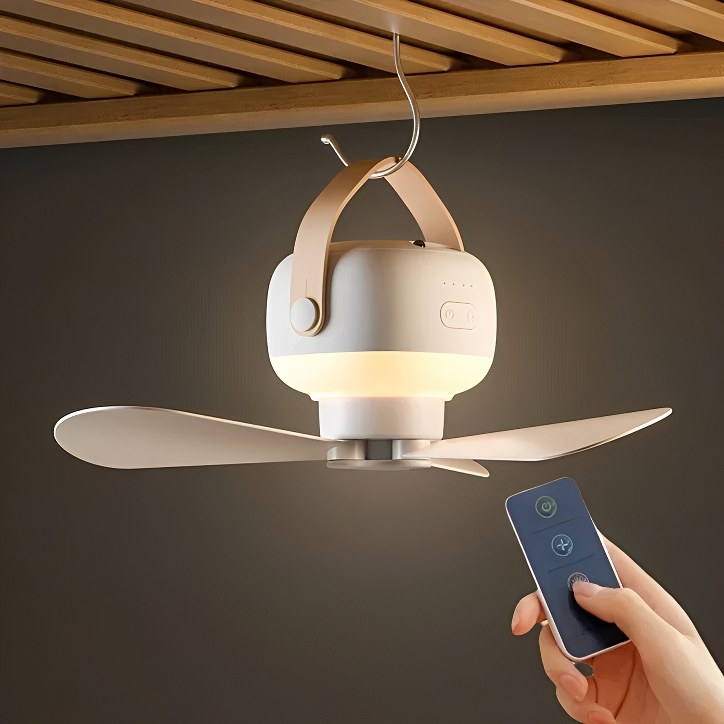 Taro – Tragbarer Camping-Ventilator mit LED-Nachtlicht