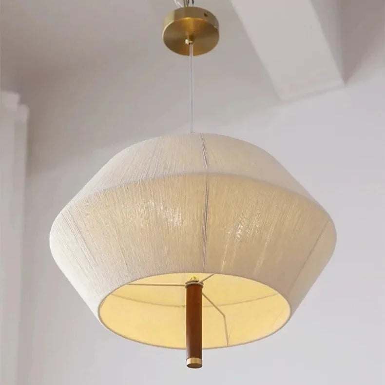 Suki – Retro Holzstoff Schlafzimmer-Pendelleuchte