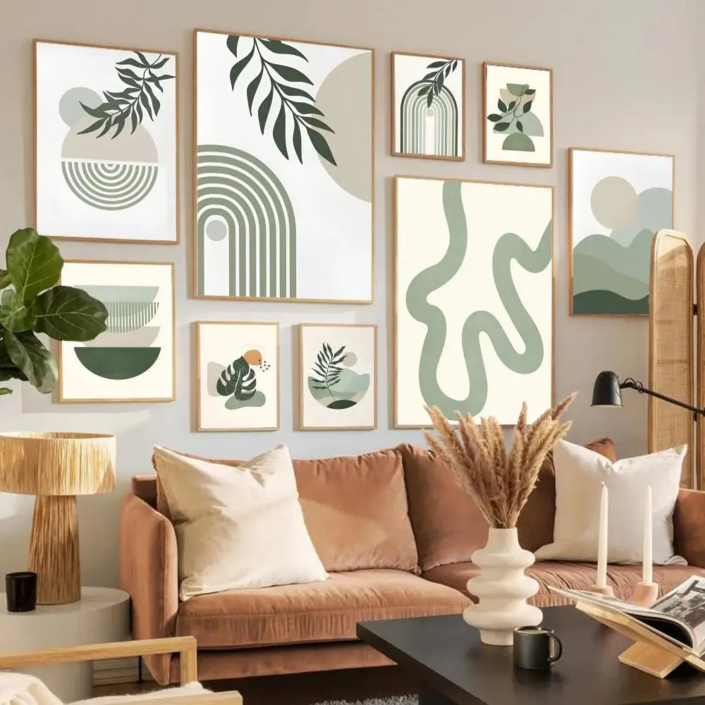 Verdura – Minimalistisches Naturposter in Grüntönen für moderne Wandgestaltung