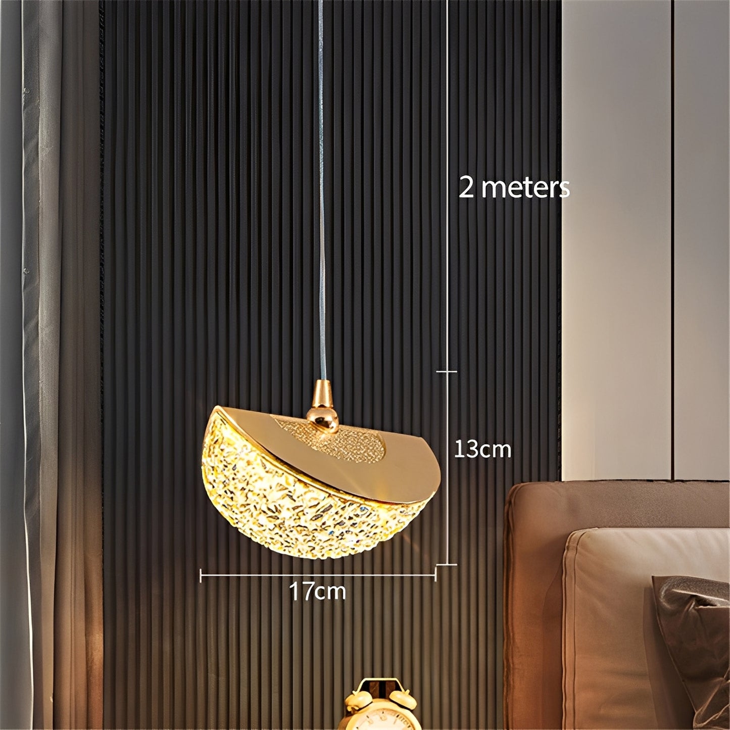 Himari – Goldene Kristall-Pendelleuchte