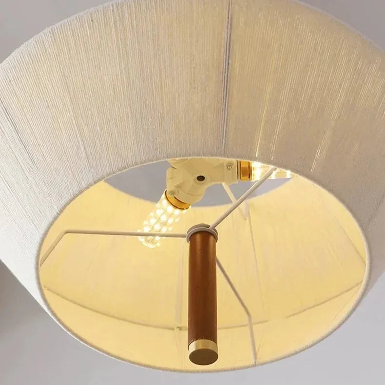 Suki – Retro Holzstoff Schlafzimmer-Pendelleuchte