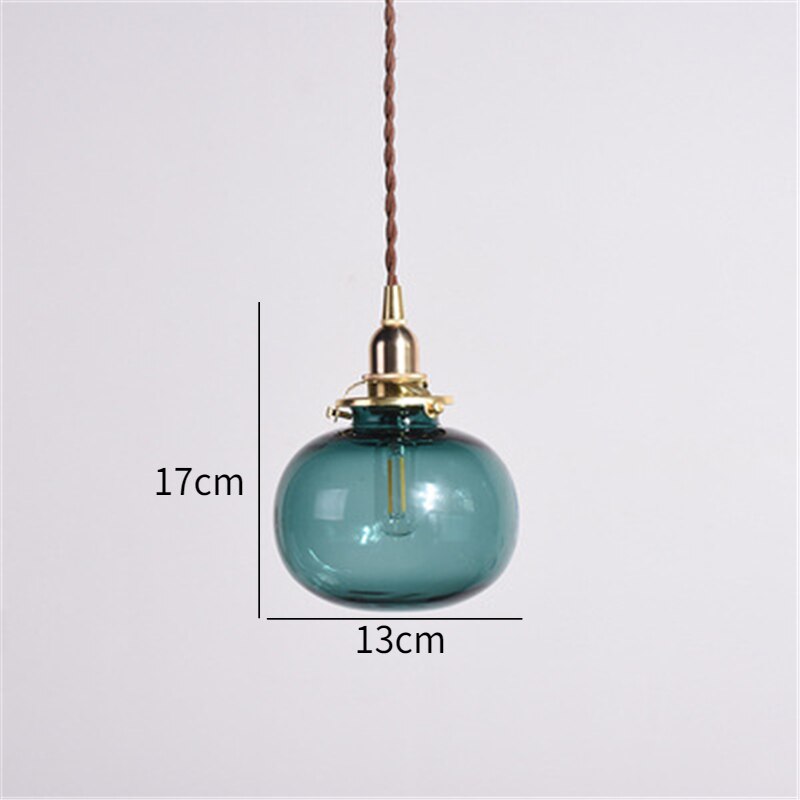 Mitsue – Japanische Retro Messing-Glas Pendelleuchte