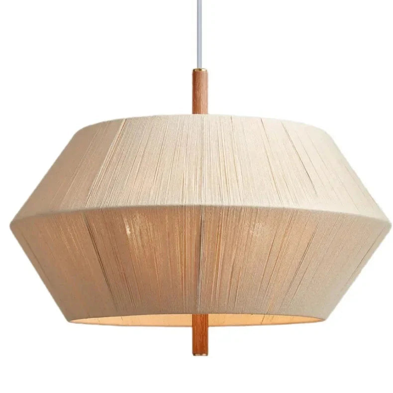 Suki – Retro Holzstoff Schlafzimmer-Pendelleuchte