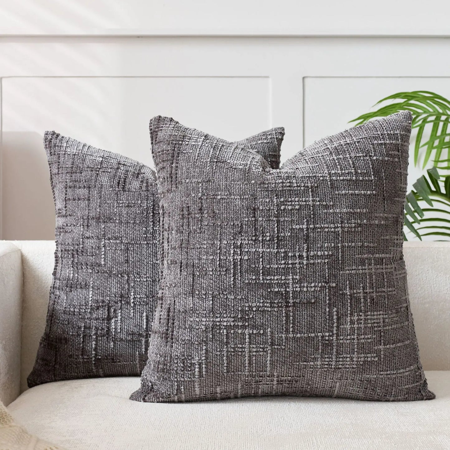 Bamora – Chenille-Kissenbezug mit Bambusstruktur