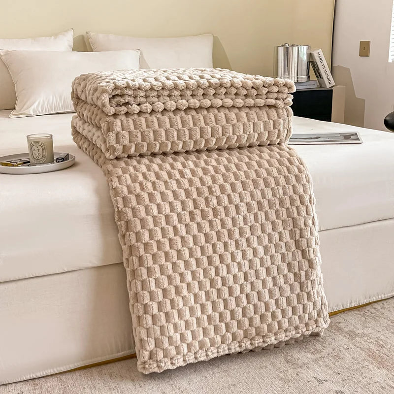Bianca – Multifunktionale Flanell-Decke in Uni