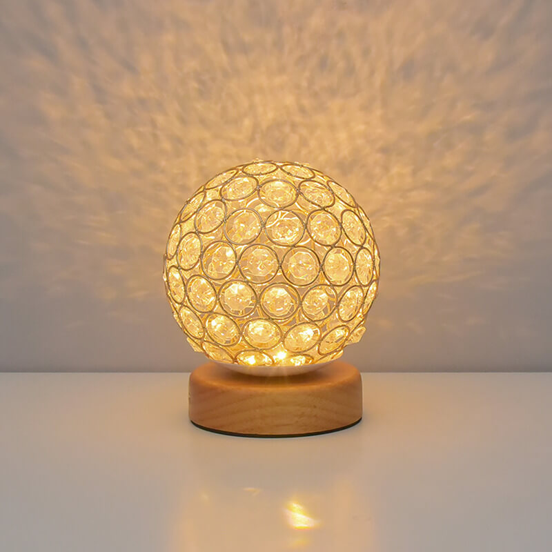 Shaira – Kristall-Tischlampe mit USB-Aufladung